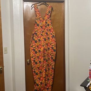 Lucy and Yak flower print dungarees